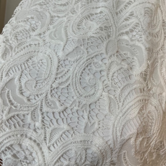 Adrianna Papell Top Women L White Pullover Lace Feminine Dainty Boho Western 80s - Picture 3 of 11